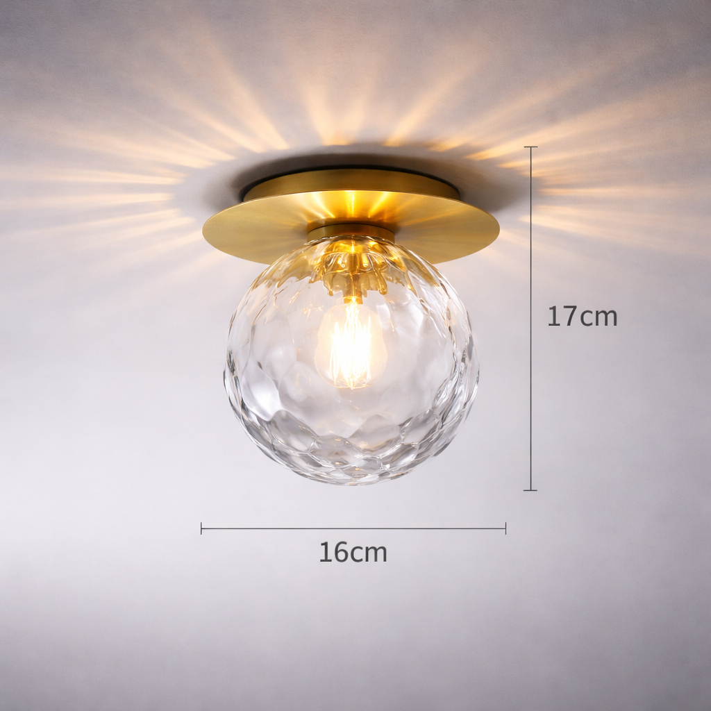 Lunetta — Plafonnier rond en verre opalin