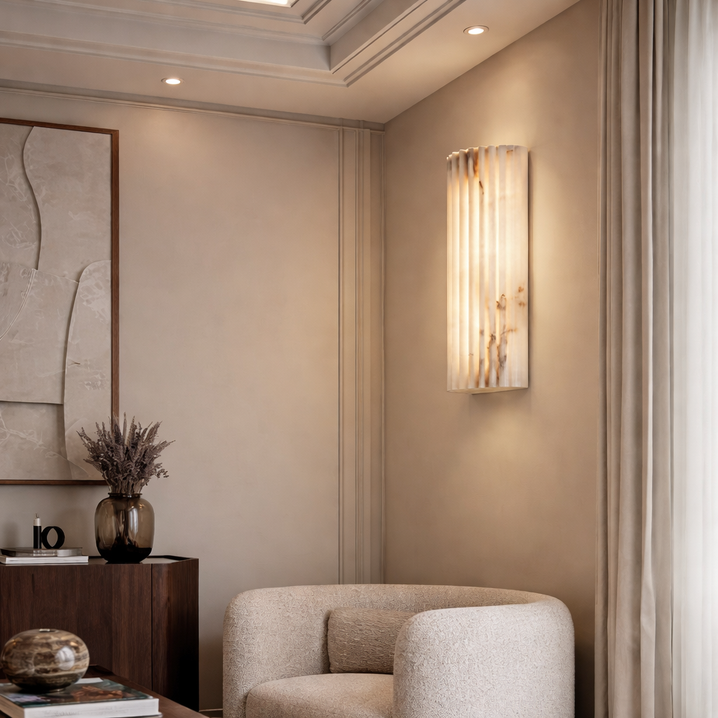 Sienne — Applique murale LED en marbre beige