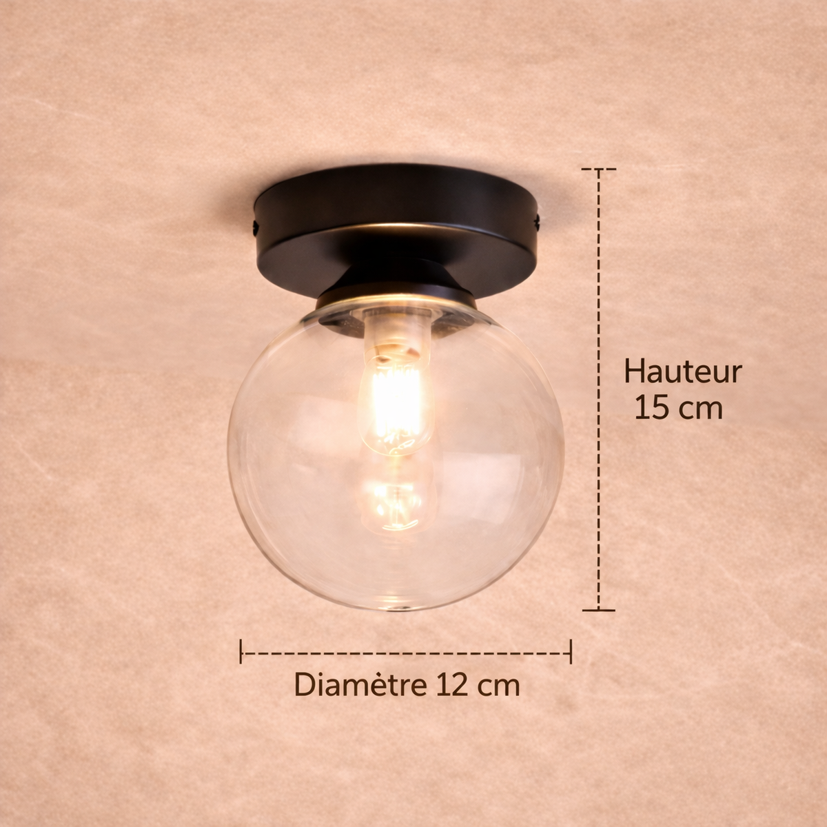 Lunetta — Plafonnier rond en verre opalin