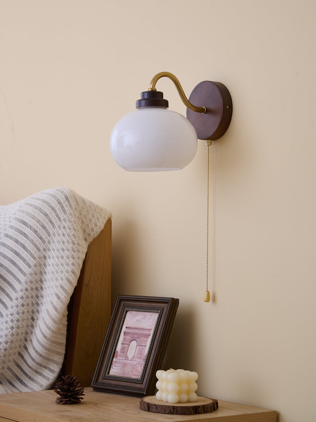 Verrane — Applique murale en bois et verre
