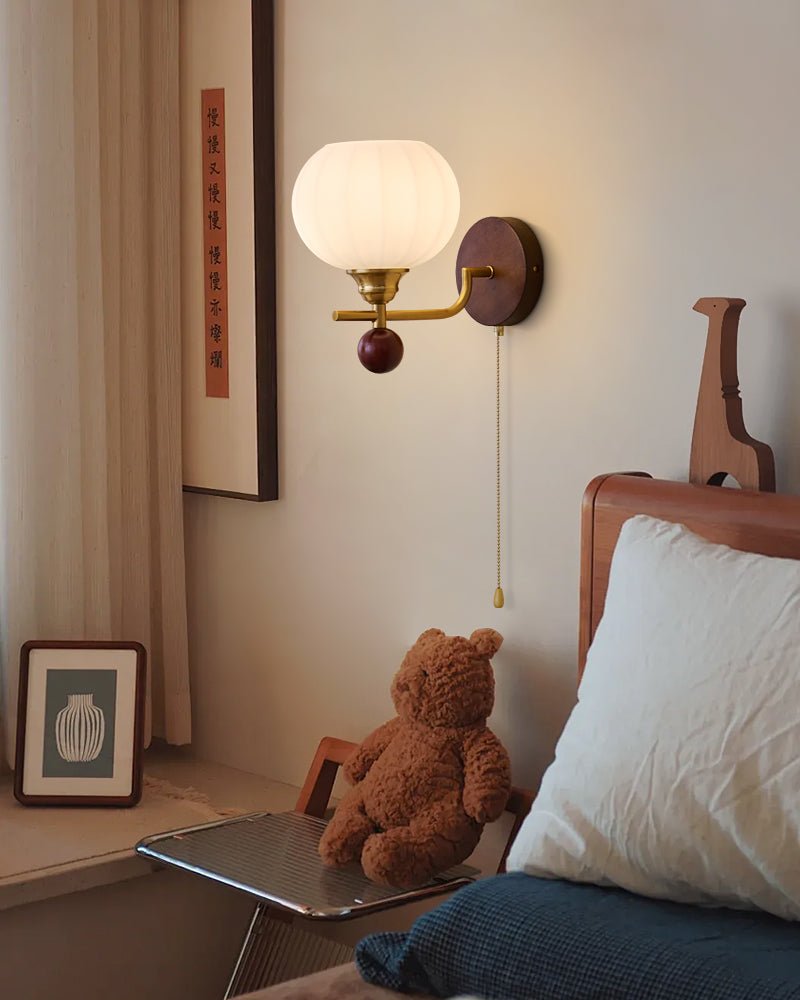 Verrane — Applique murale en bois et verre