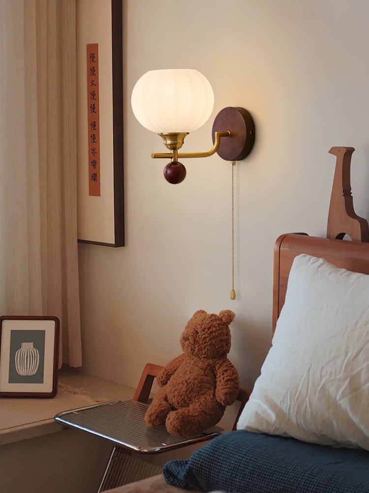 Verrane — Applique murale en bois et verre