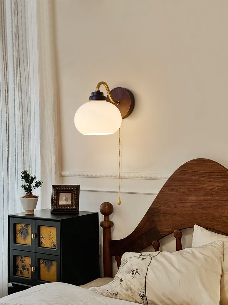 Verrane — Applique murale en bois et verre
