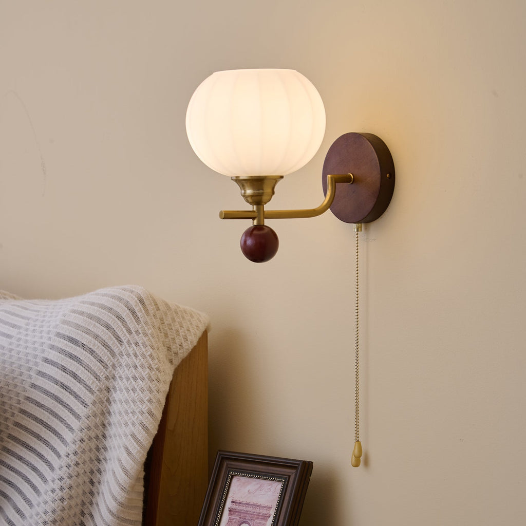 Verrane — Applique murale en bois et verre