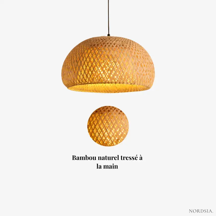 Halvéa — Suspension demi-sphère en bambou