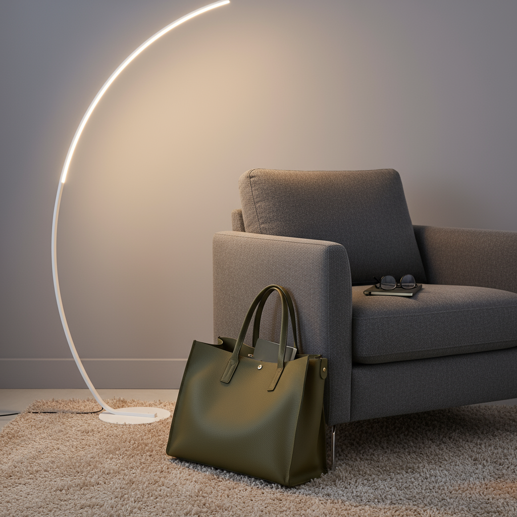 Arqua — Lampadaire LED arqué esprit nordique