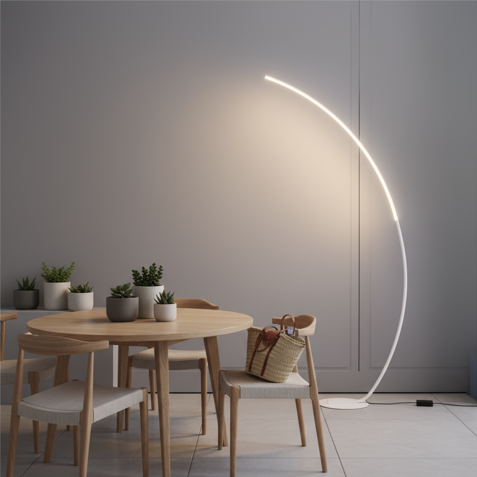 Arqua — Lampadaire LED arqué esprit nordique