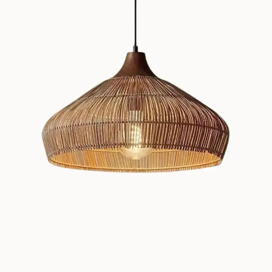 Nélia — Suspension arrondie en rotin naturel