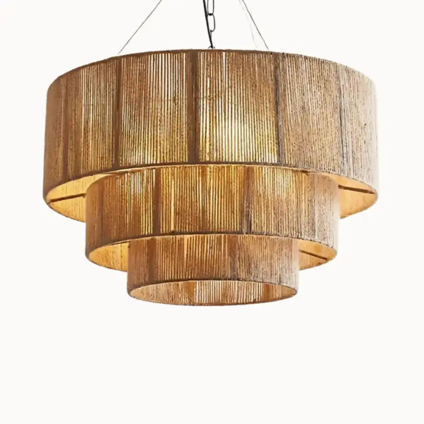 Solvia — Grande suspension à étages en chanvre naturel