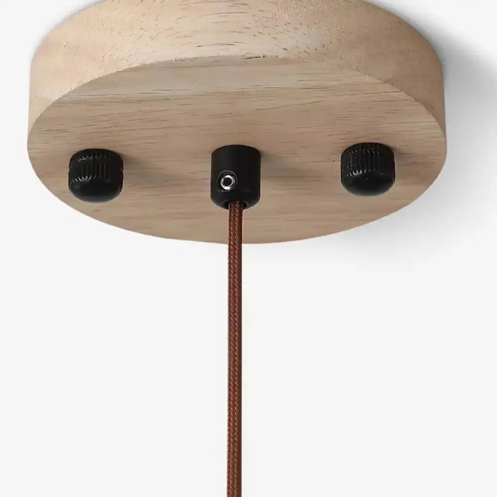 Skalia — Suspension disque en travertin et bois