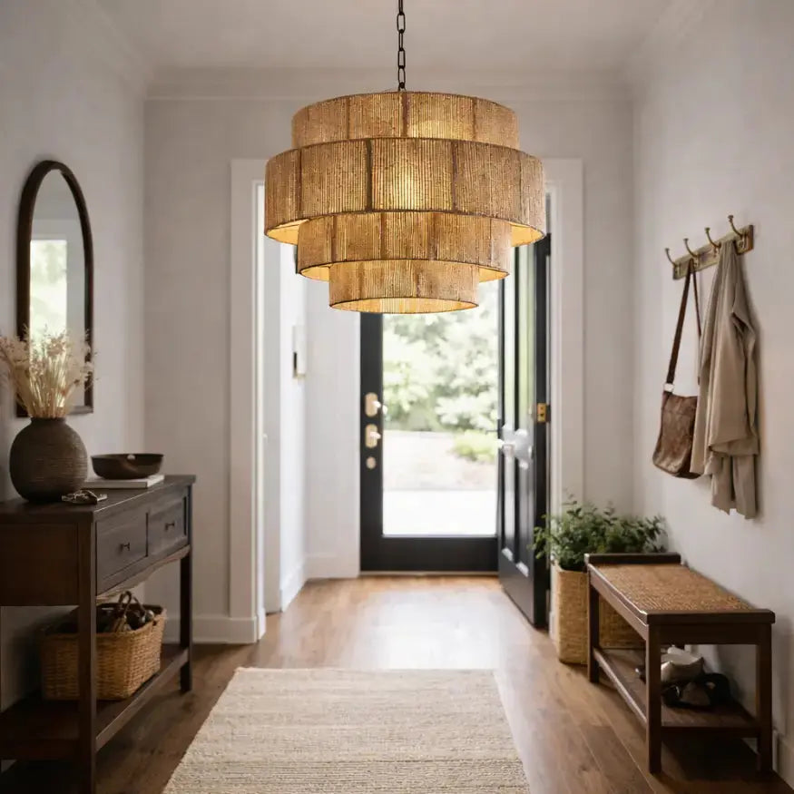 Solvia — Grande suspension à étages en chanvre naturel