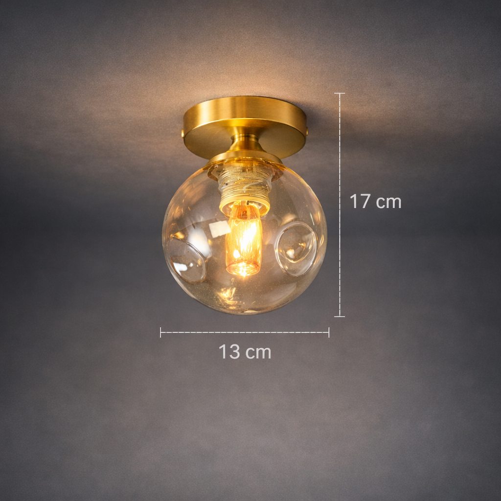 Lunetta — Plafonnier rond en verre opalin