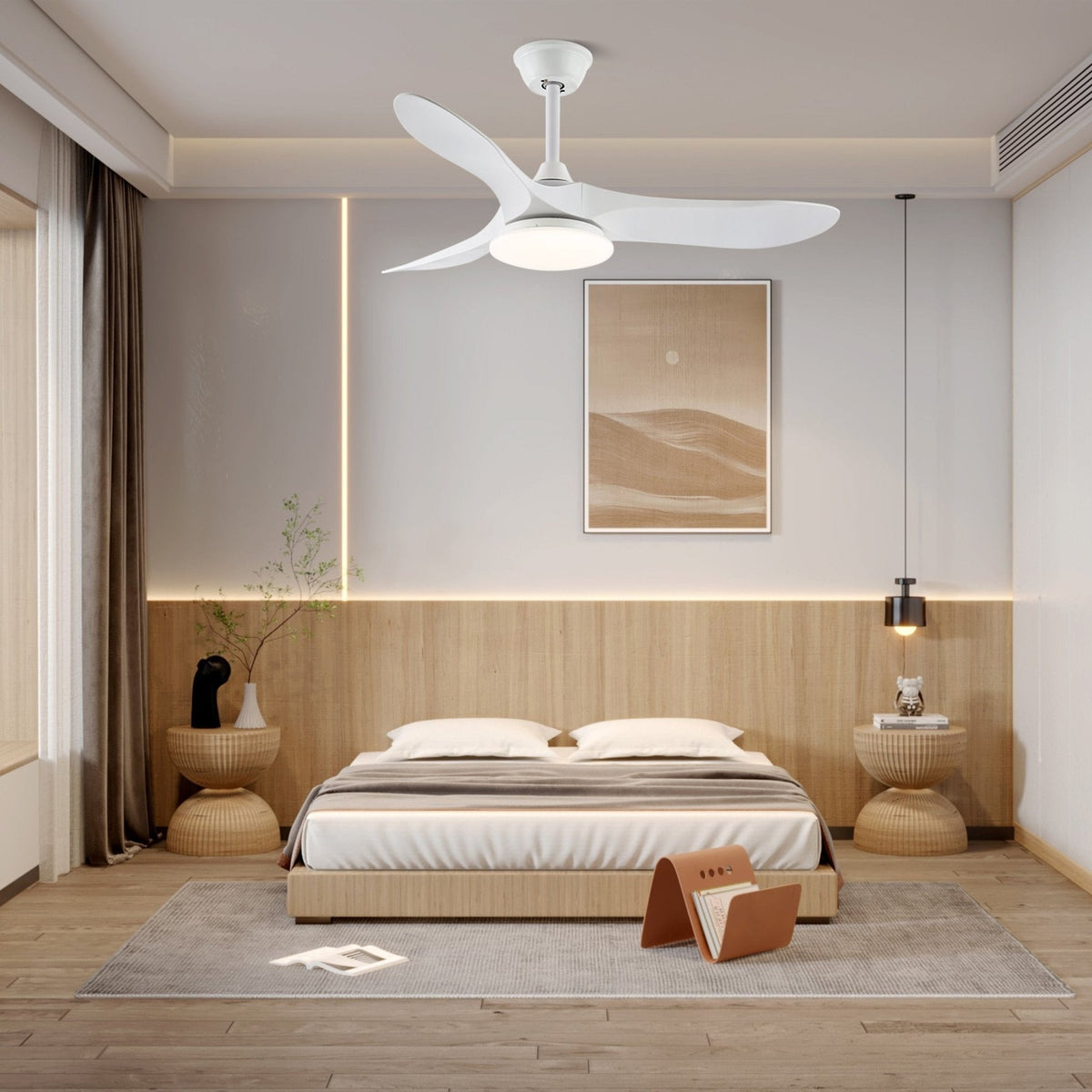 Liora — Ventilateur de plafond lumineux en bois