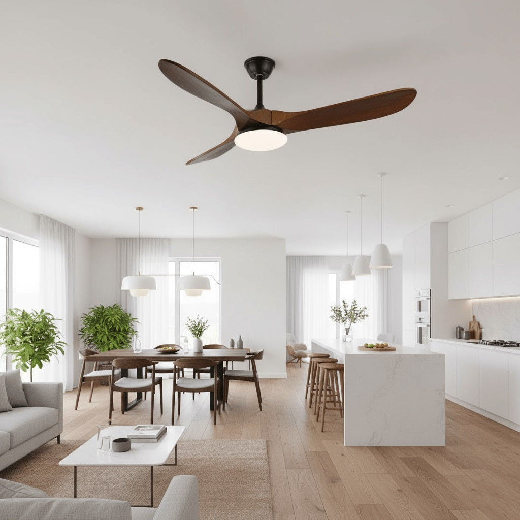 Liora — Ventilateur de plafond lumineux en bois