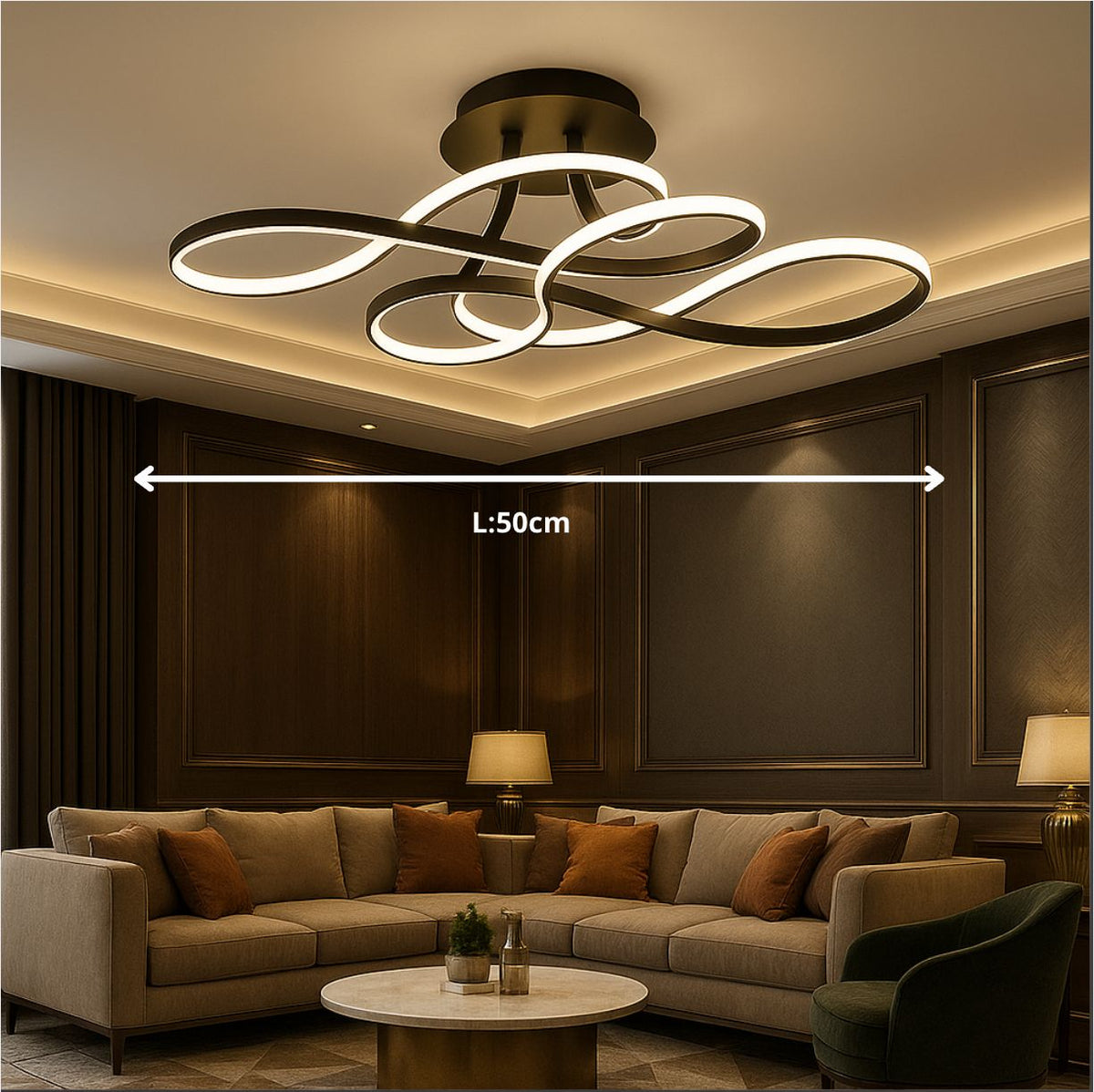 Calvia — Plafonnier LED géométrique tactile