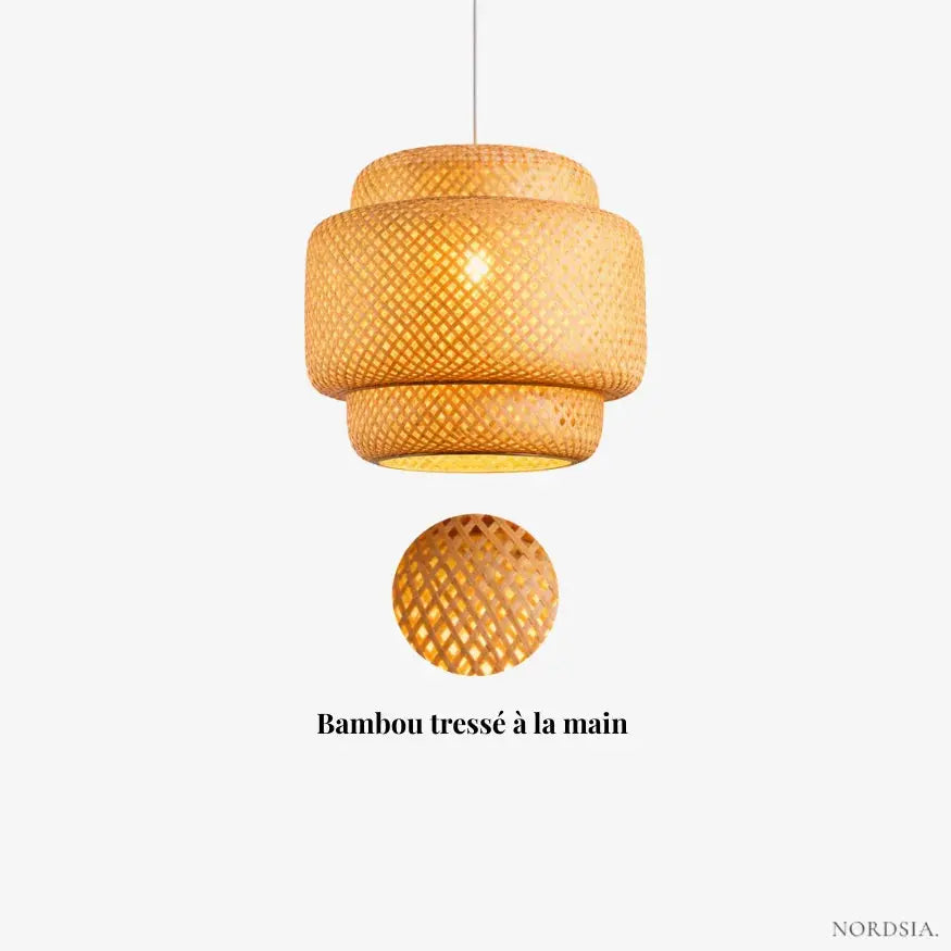 Stratella — Suspension bambou à volumes superposés