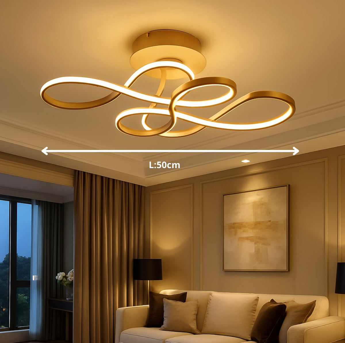 Calvia — Plafonnier LED géométrique tactile