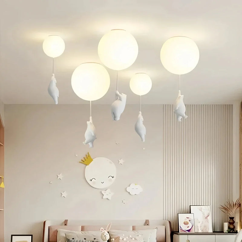 Nino — Plafonnier enfant ours et ballon LED