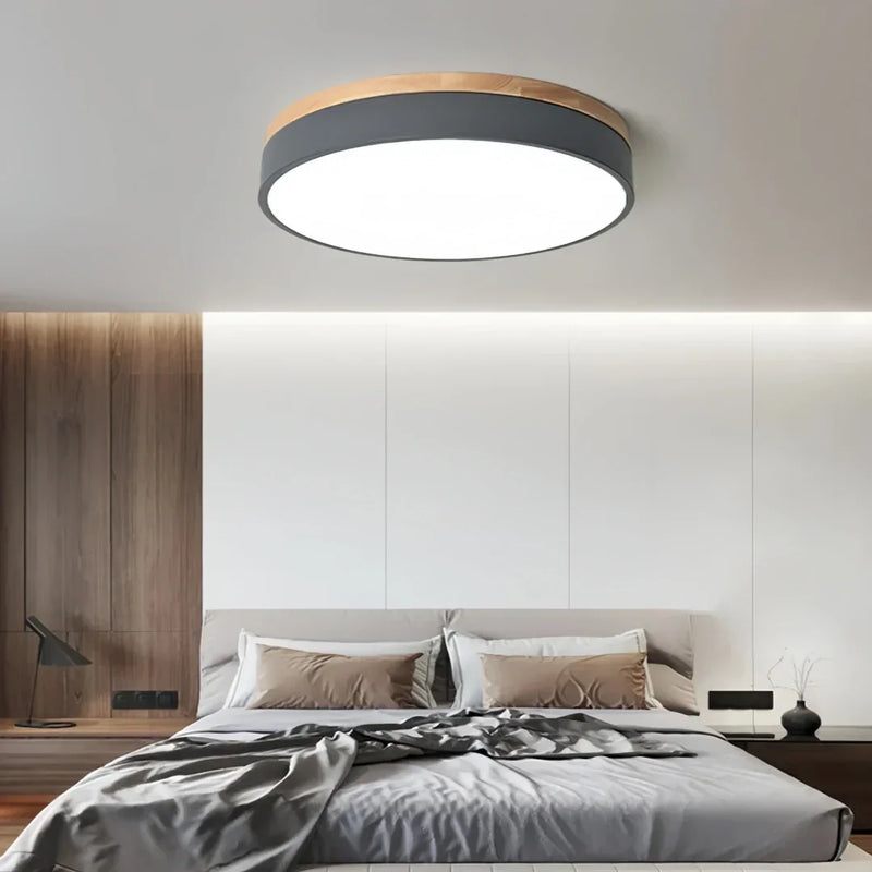 Askel — Plafonnier LED scandinave bois et métal
