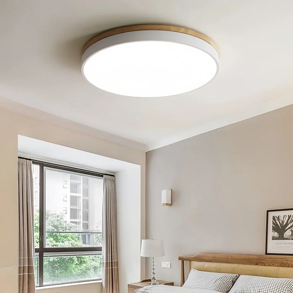 Askel — Plafonnier LED scandinave bois et métal