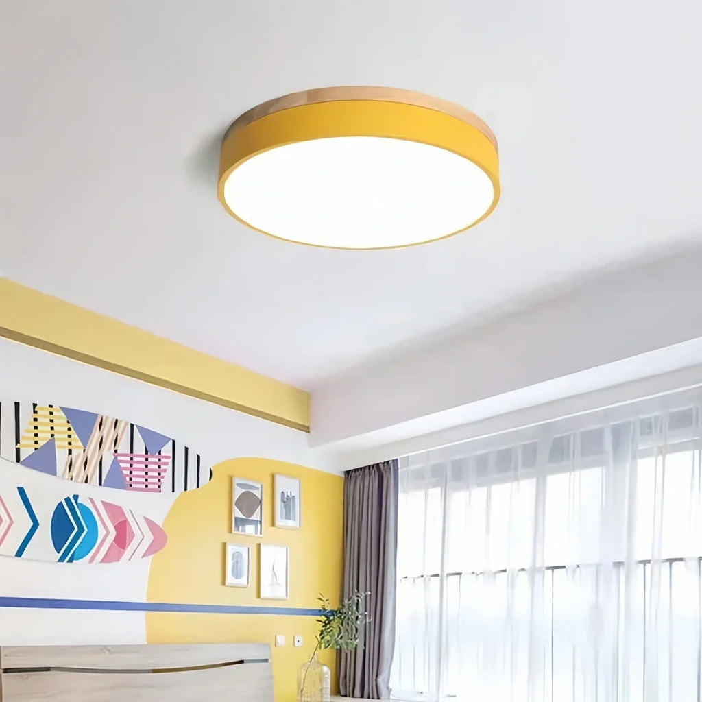Askel — Plafonnier LED scandinave bois et métal