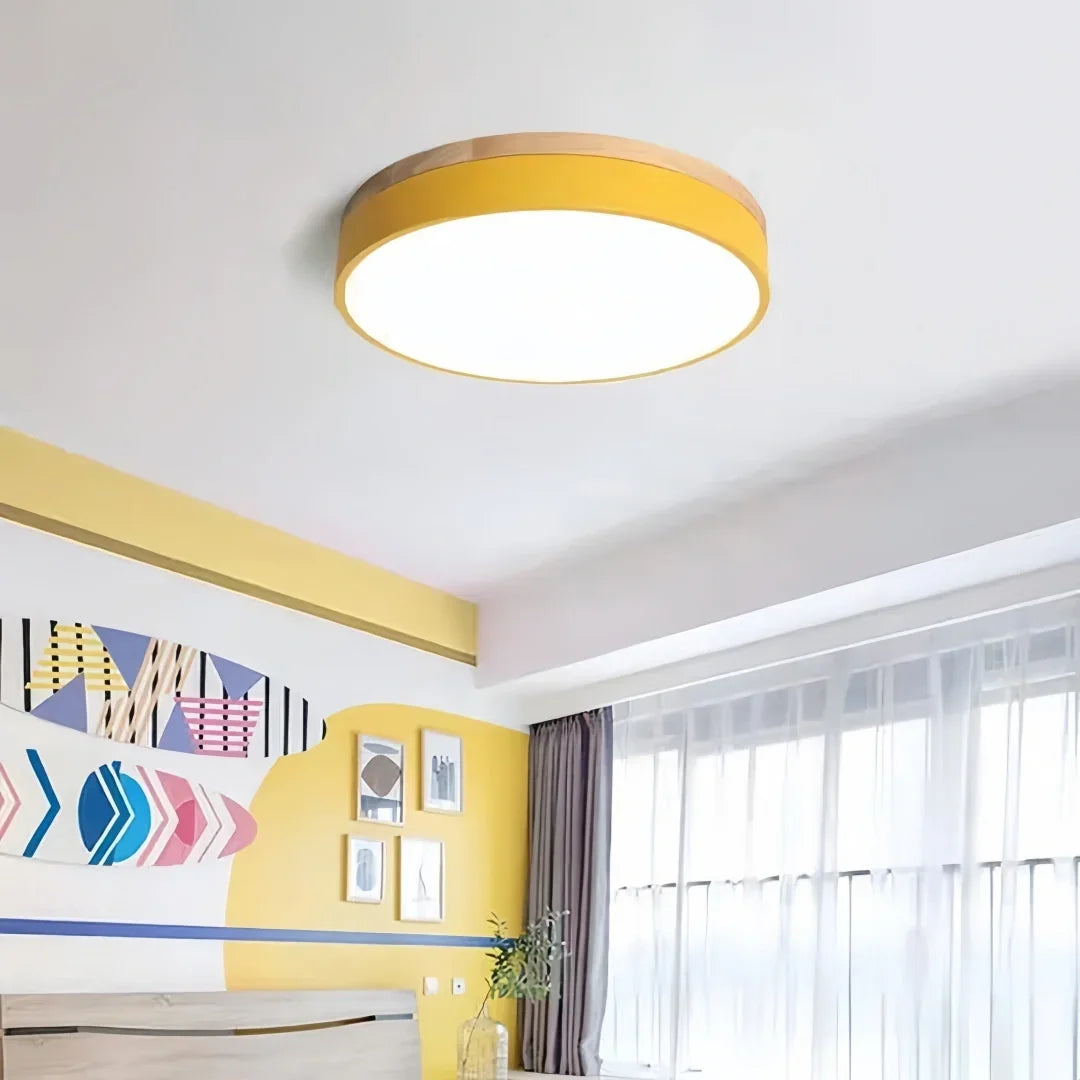 Askel — Plafonnier LED scandinave bois et métal