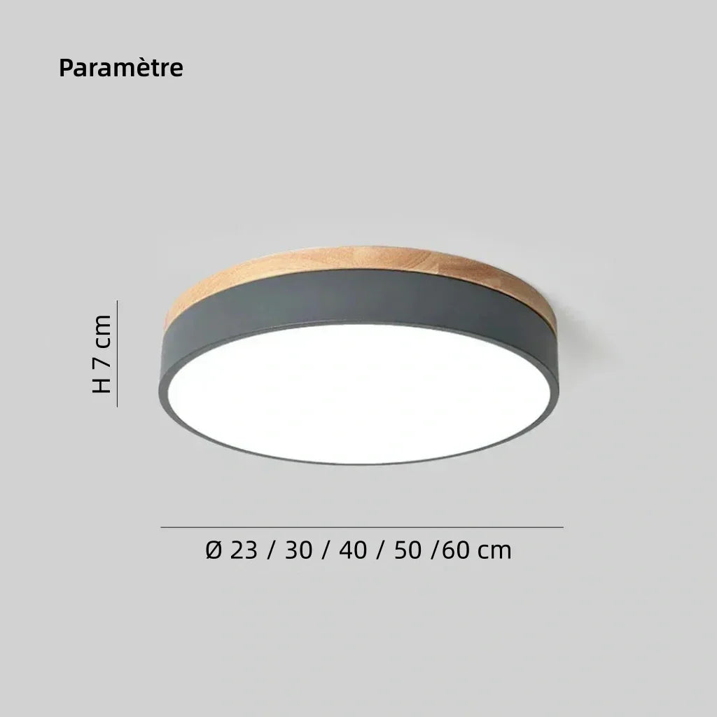 Askel — Plafonnier LED scandinave bois et métal