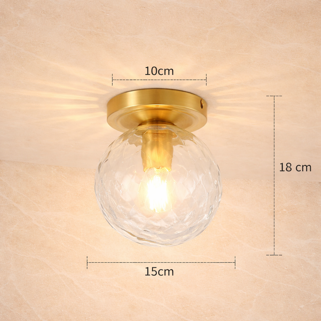 Lunetta — Plafonnier rond en verre opalin