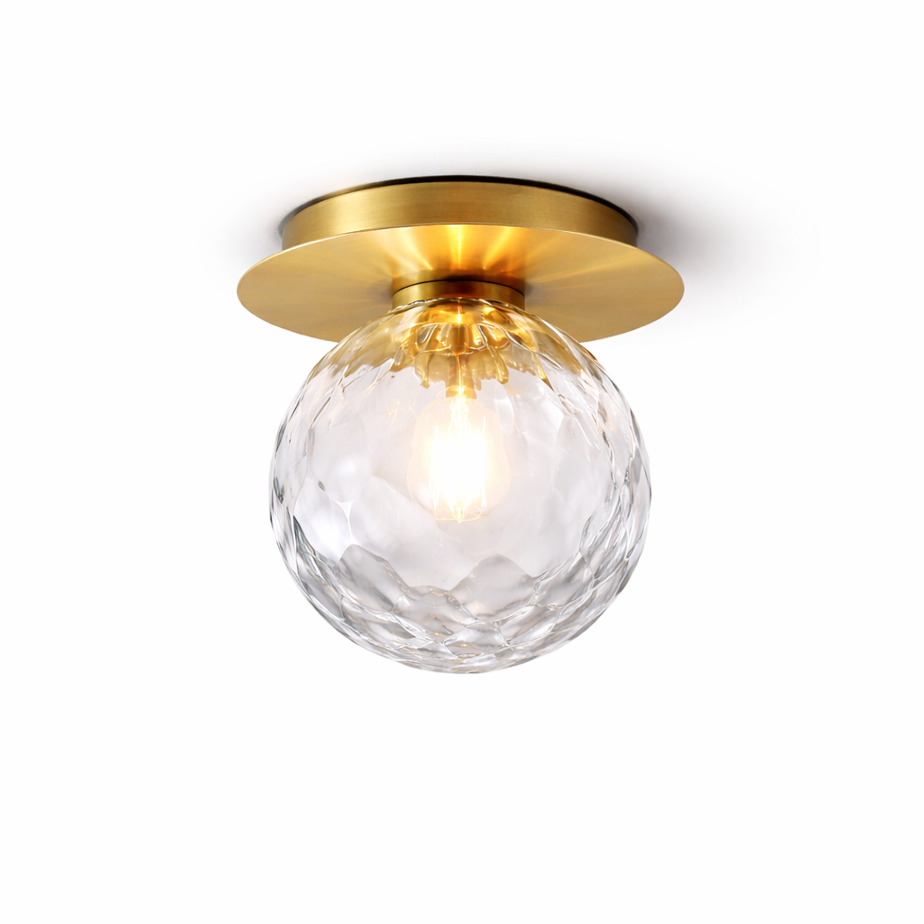 Lunetta — Plafonnier rond en verre opalin