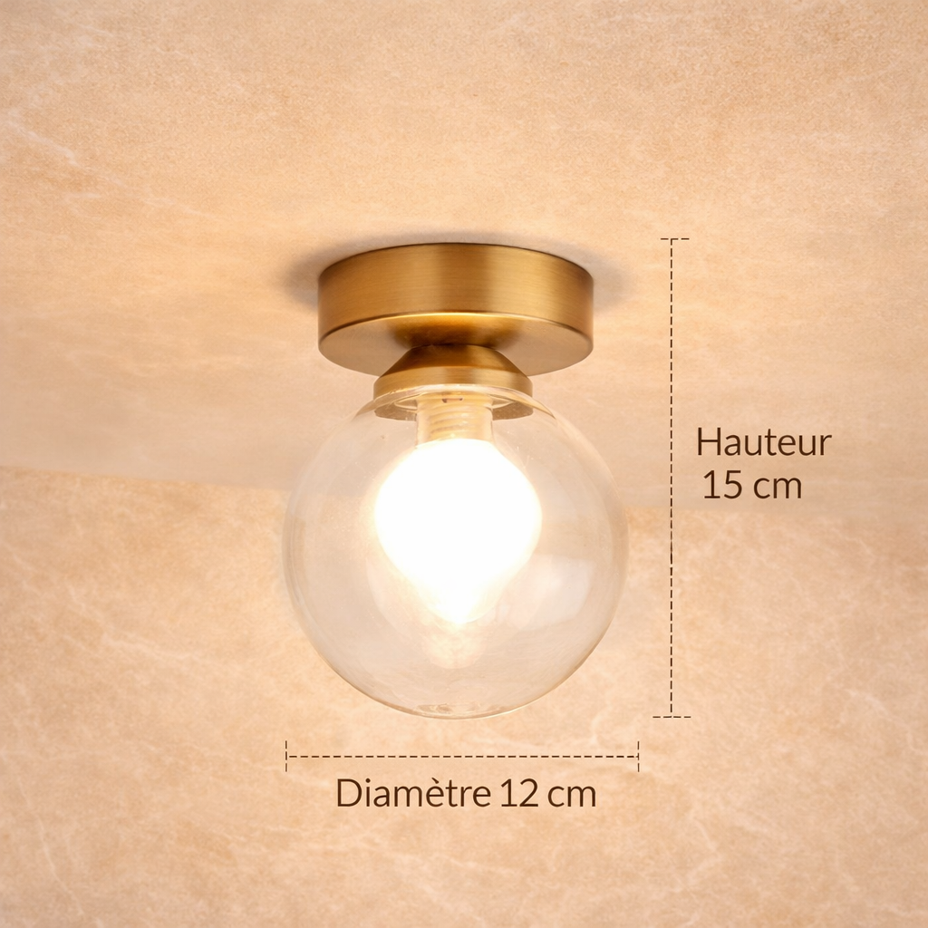 Lunetta — Plafonnier rond en verre opalin