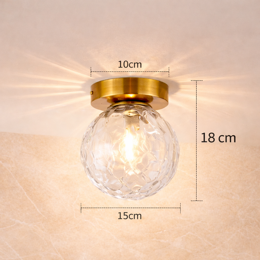 Lunetta — Plafonnier rond en verre opalin