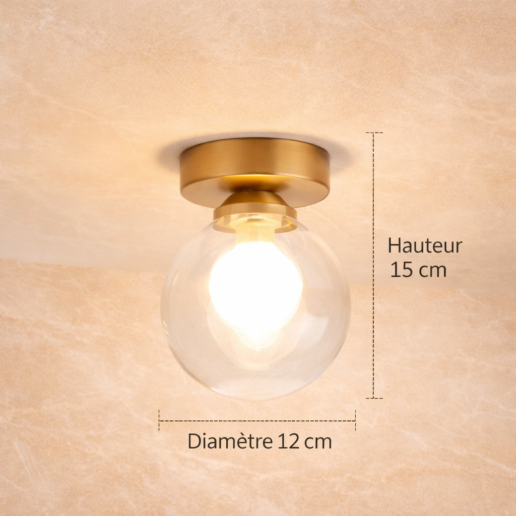 Lunetta — Plafonnier rond en verre opalin