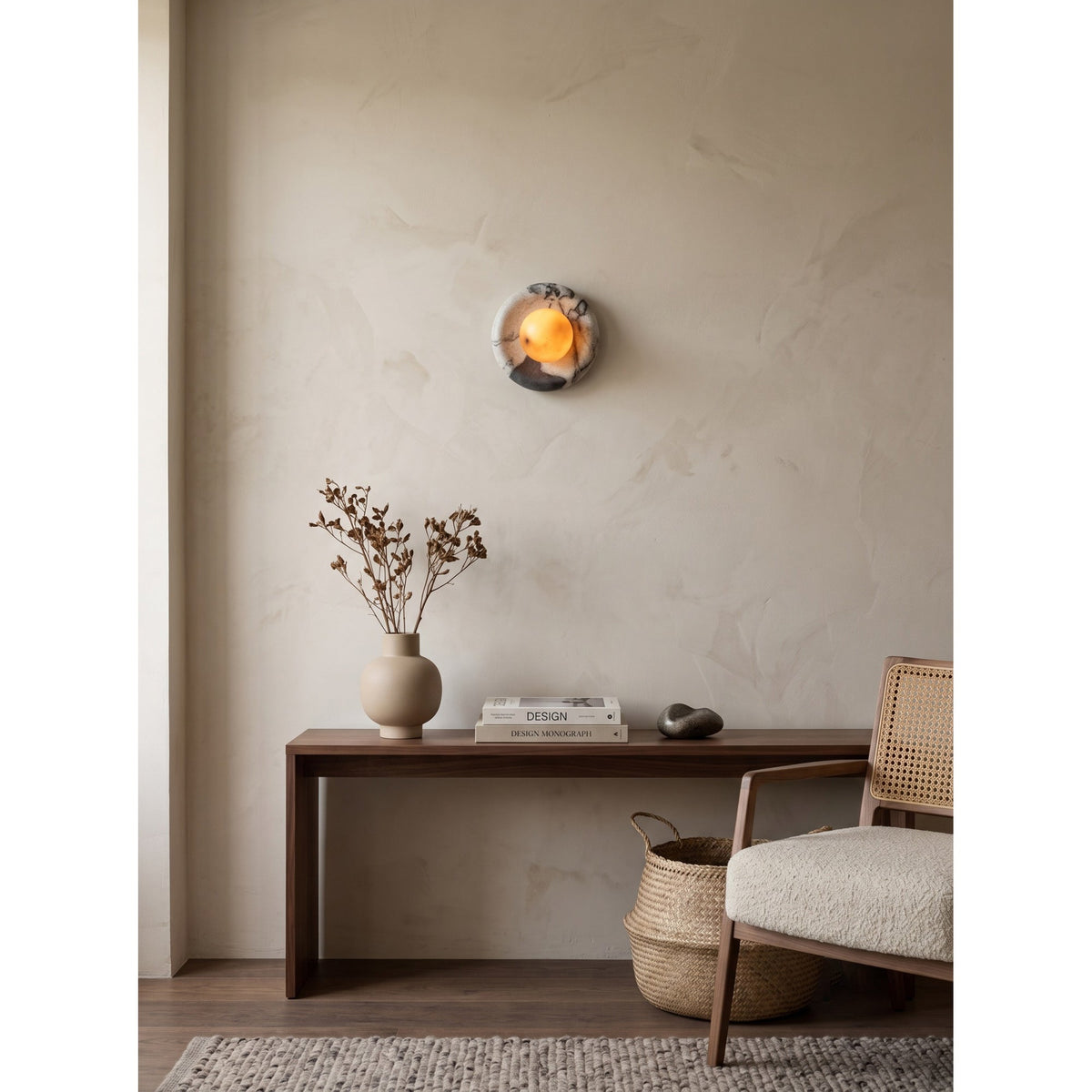 Alba — Applique murale en marbre et albâtre