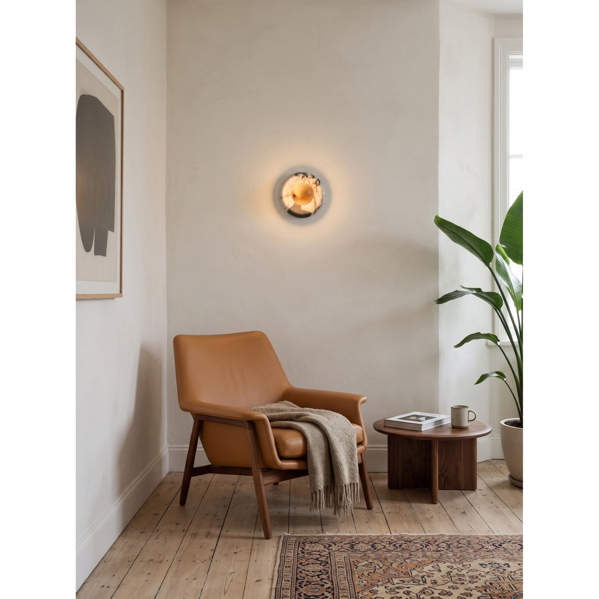 Alba — Applique murale en marbre et albâtre