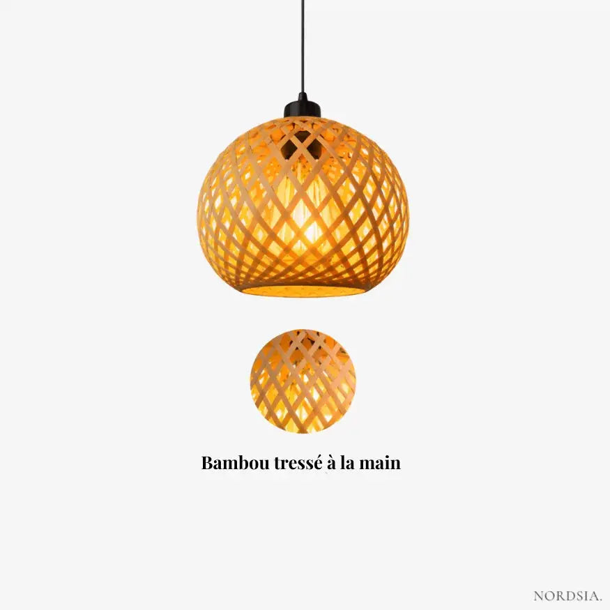 Bolina — Suspension sphère en bambou naturel
