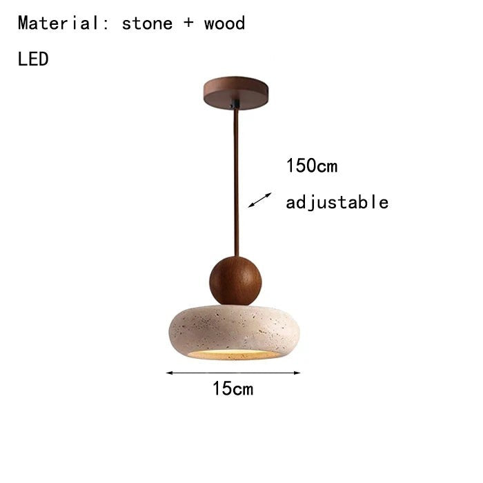 Suspension Bois et Pierre Naturelle – Modèle Rocalia (DIMOREE)