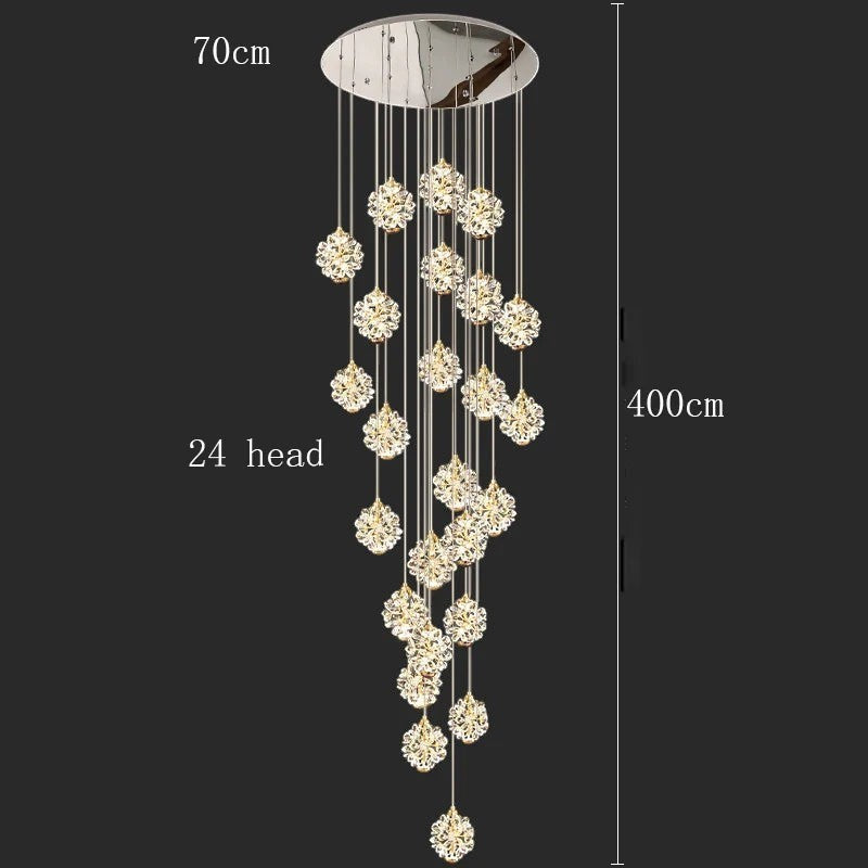 Lustre Cascade en Sphères de Cristal – Modèle Sferella (DIMOREE)