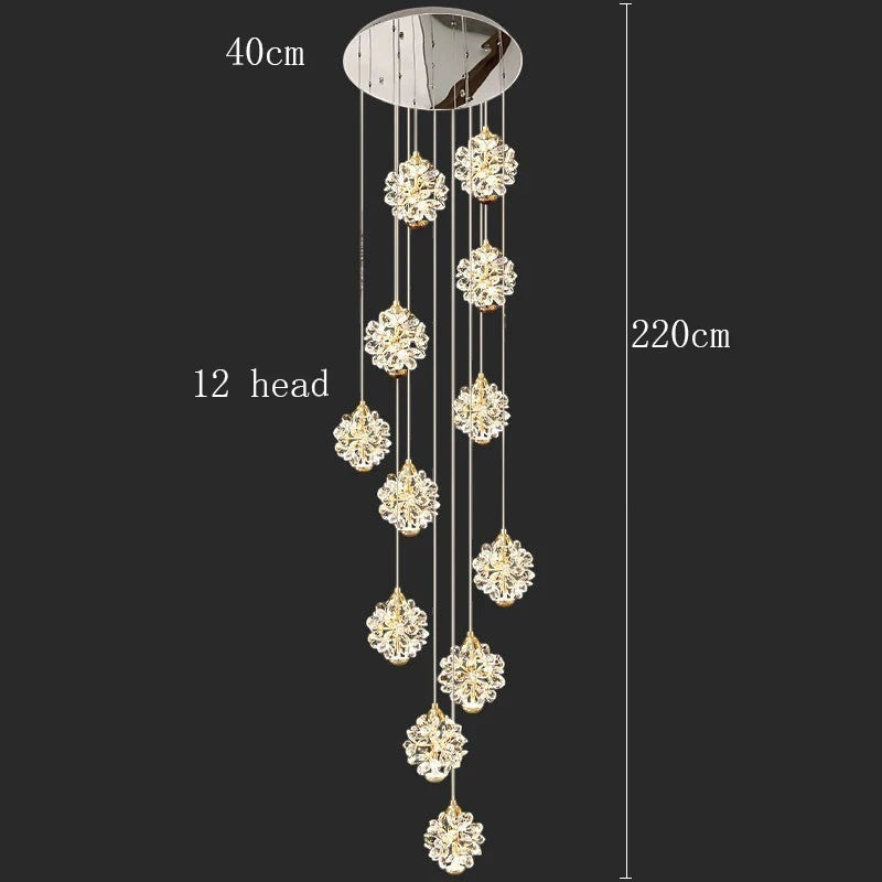 Lustre Cascade en Sphères de Cristal – Modèle Sferella (DIMOREE)