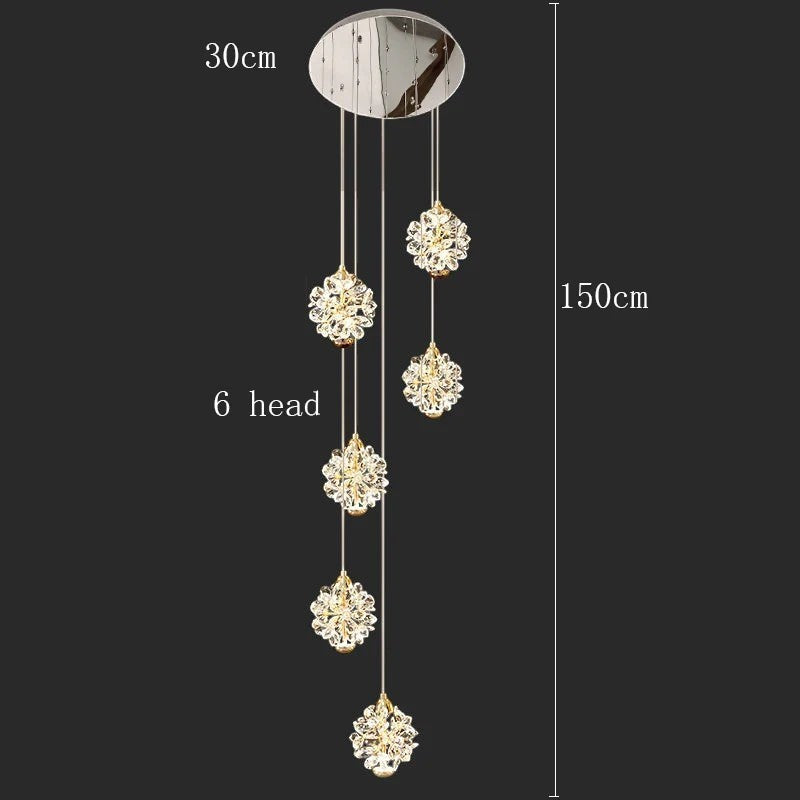 Sferella — Lustre cascade en sphères de cristal