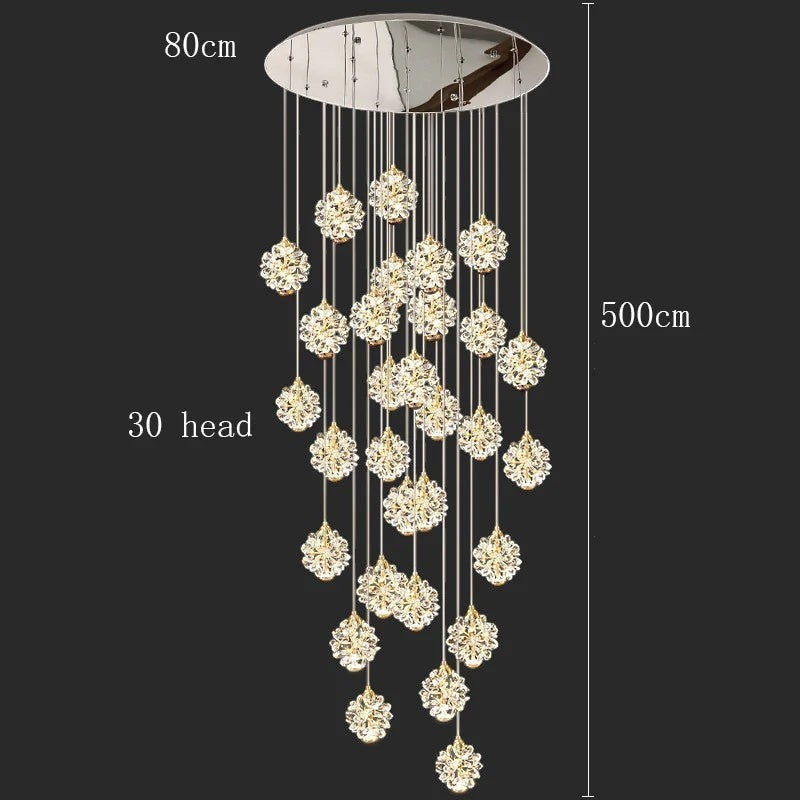Lustre Cascade en Sphères de Cristal – Modèle Sferella (DIMOREE)