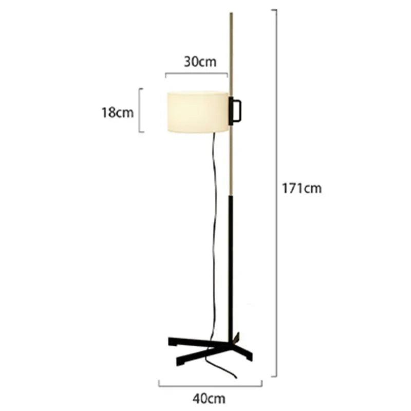 Zelva — Lampe sur pied en métal et tissu
