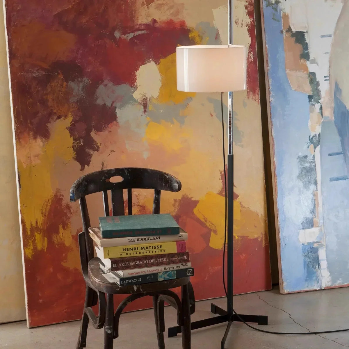 Zelva — Lampe sur pied en métal et tissu
