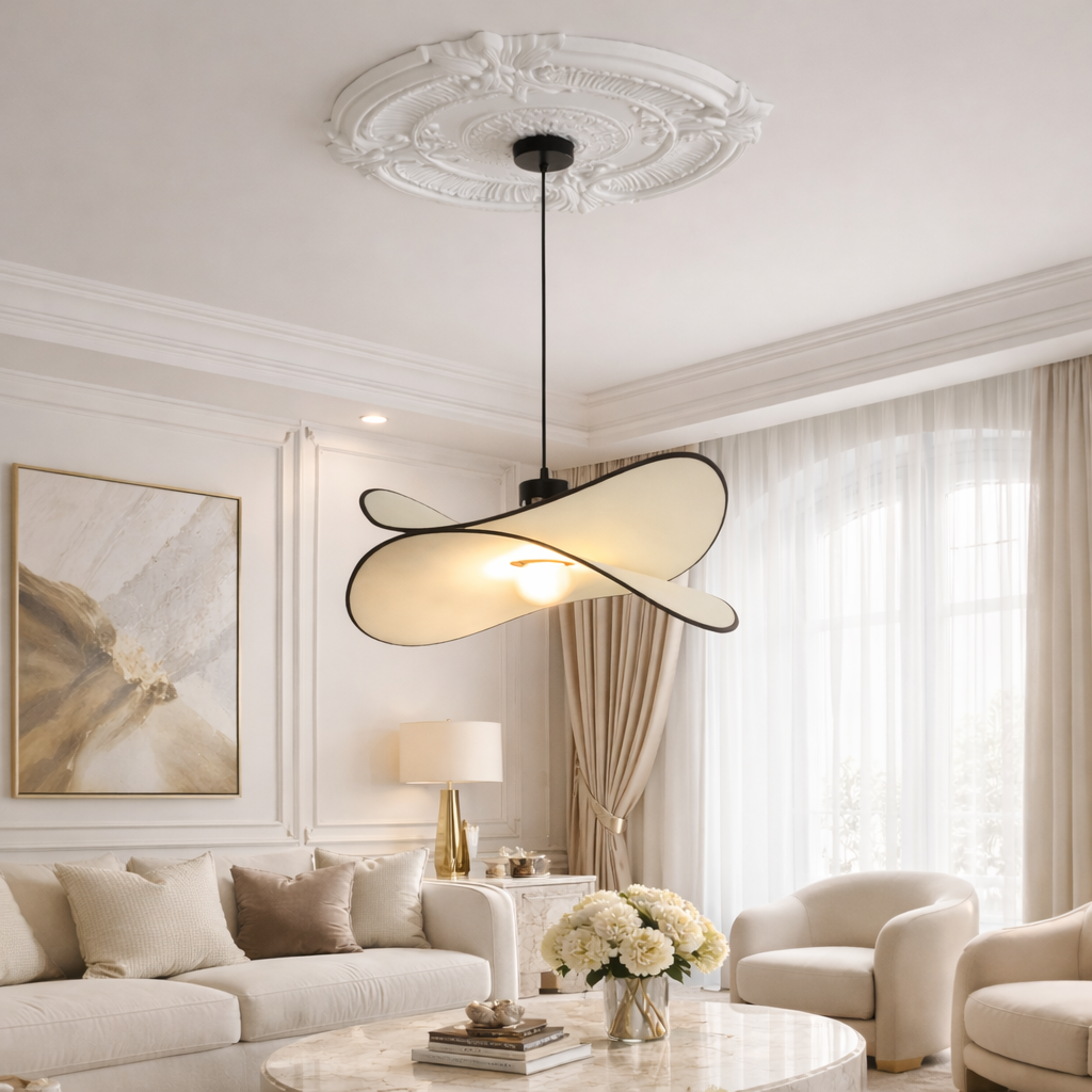 Ondaria — Suspension LED ondulée noire