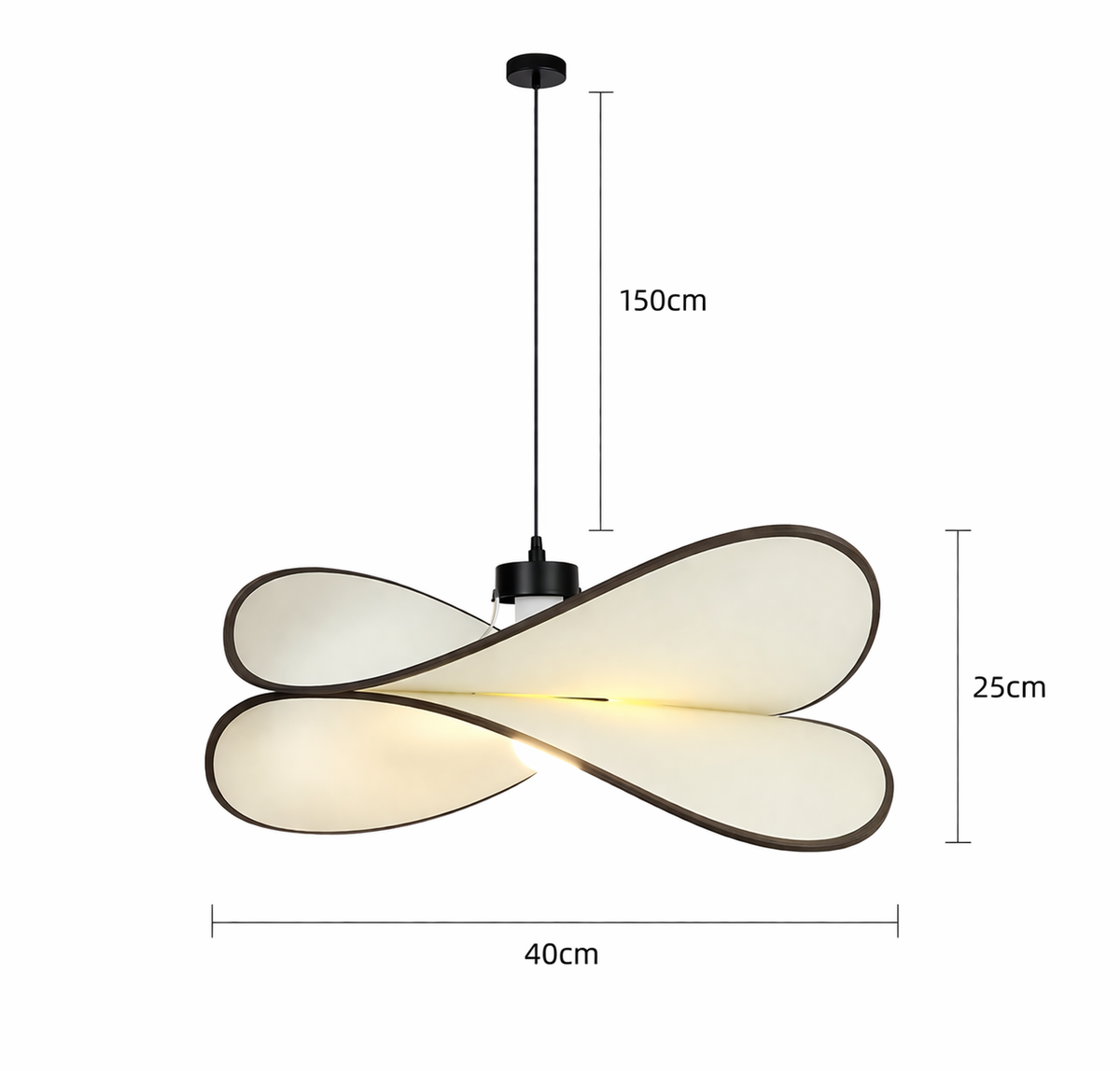 Ondaria — Suspension LED ondulée noire