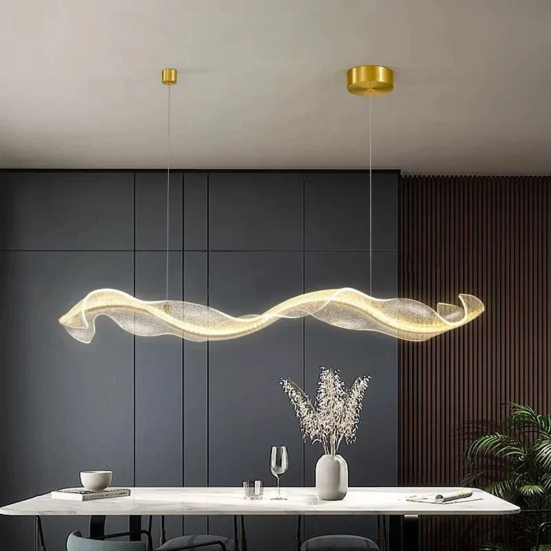 Lira — Suspension linéaire dimmable en chrome poli