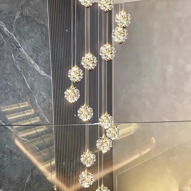 Lustre Cascade en Sphères de Cristal – Modèle Sferella (DIMOREE)