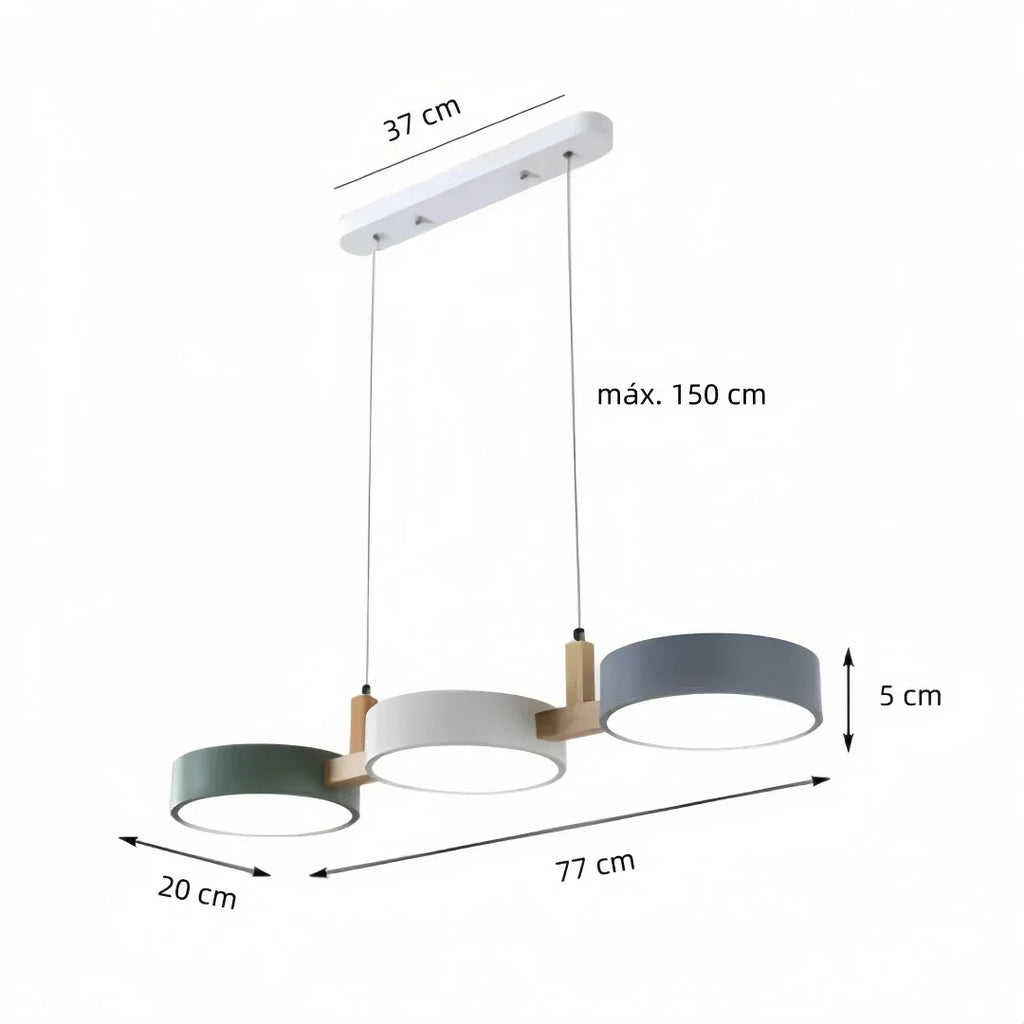 Trielle — Suspension macaron nordique trois lampes