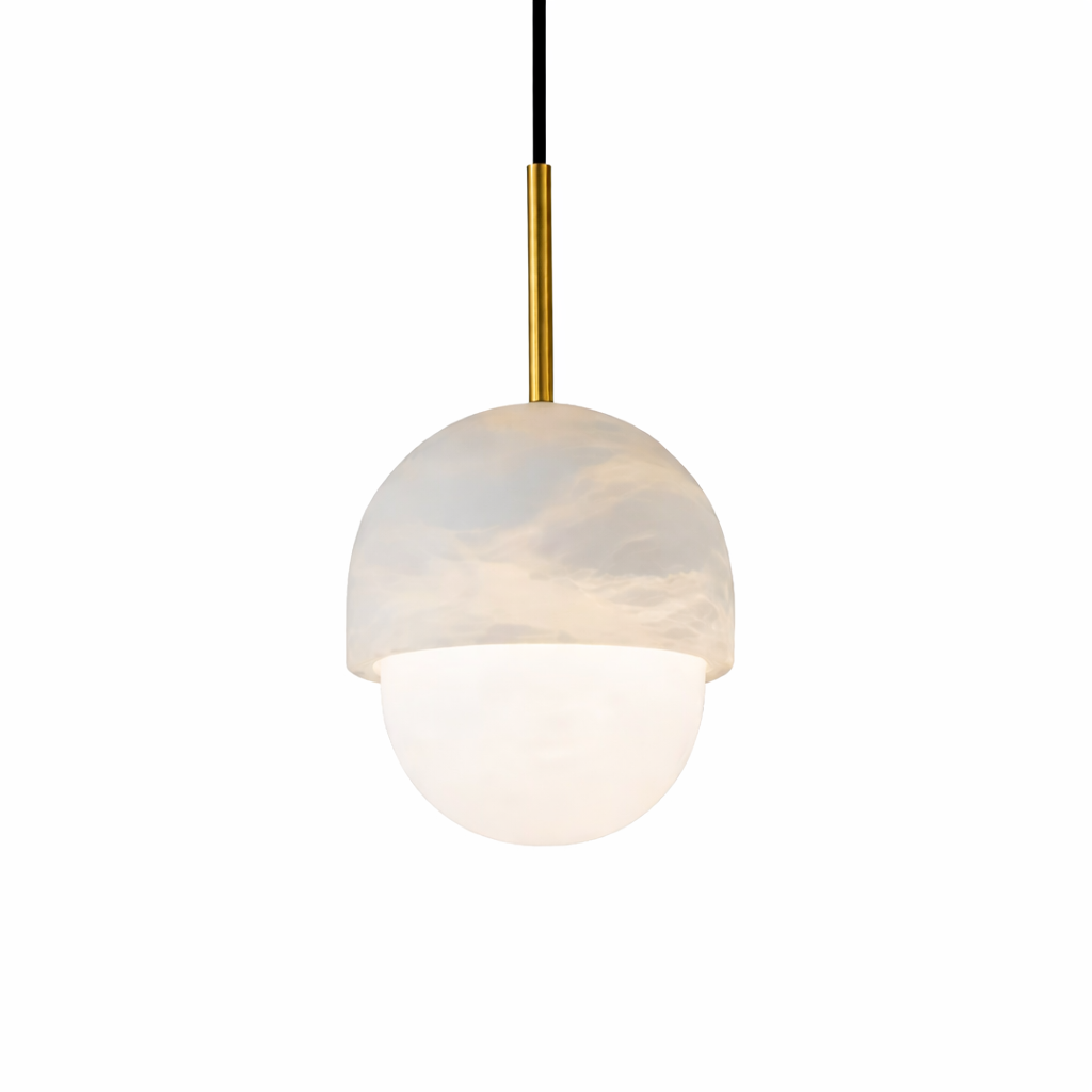 Perlina — Suspension boule en marbre blanc