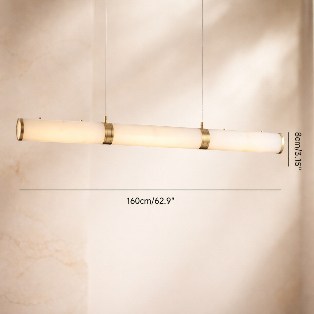 Solvera — Suspension barre LED dorée linéaire