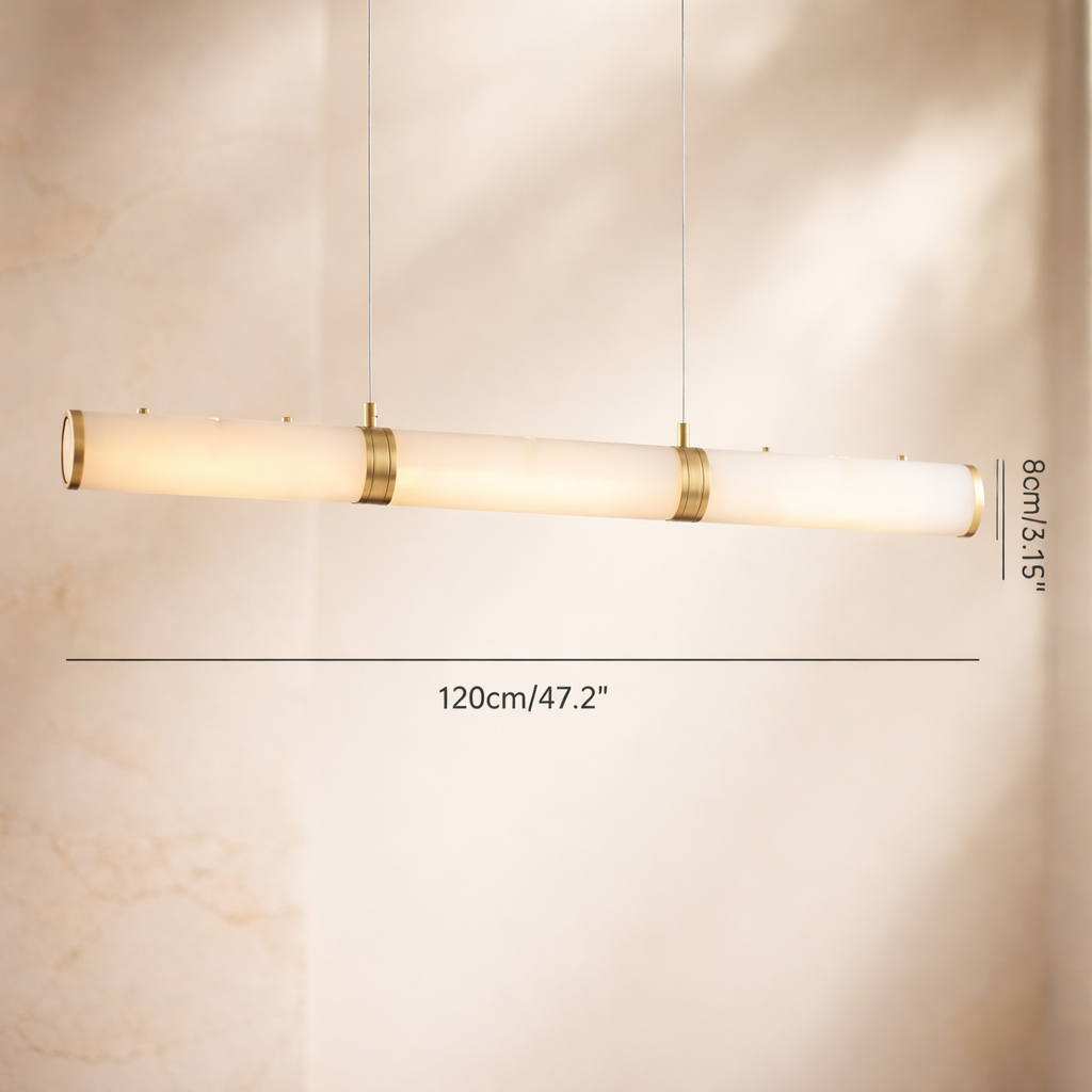 Solvera — Suspension barre LED dorée linéaire